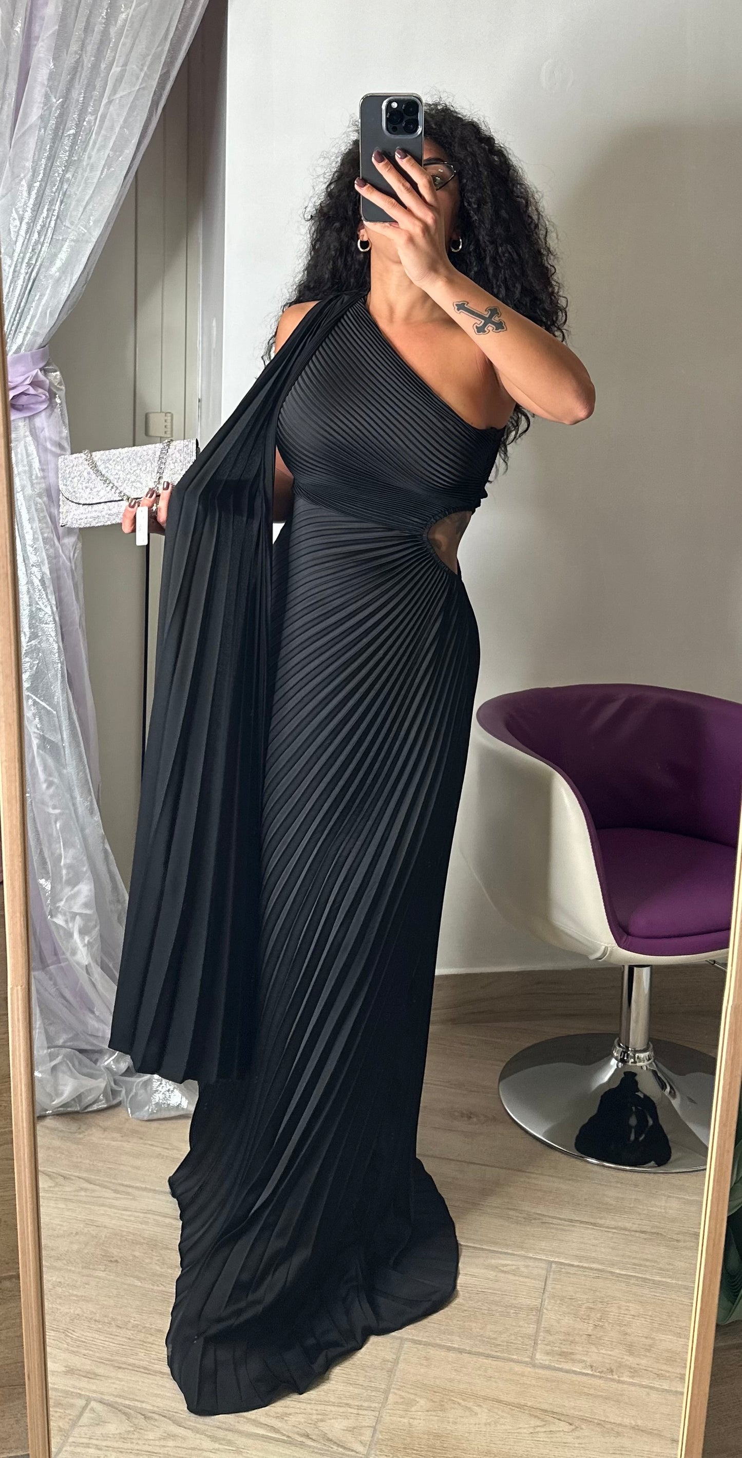 DRESS BLACK PLISSΓ