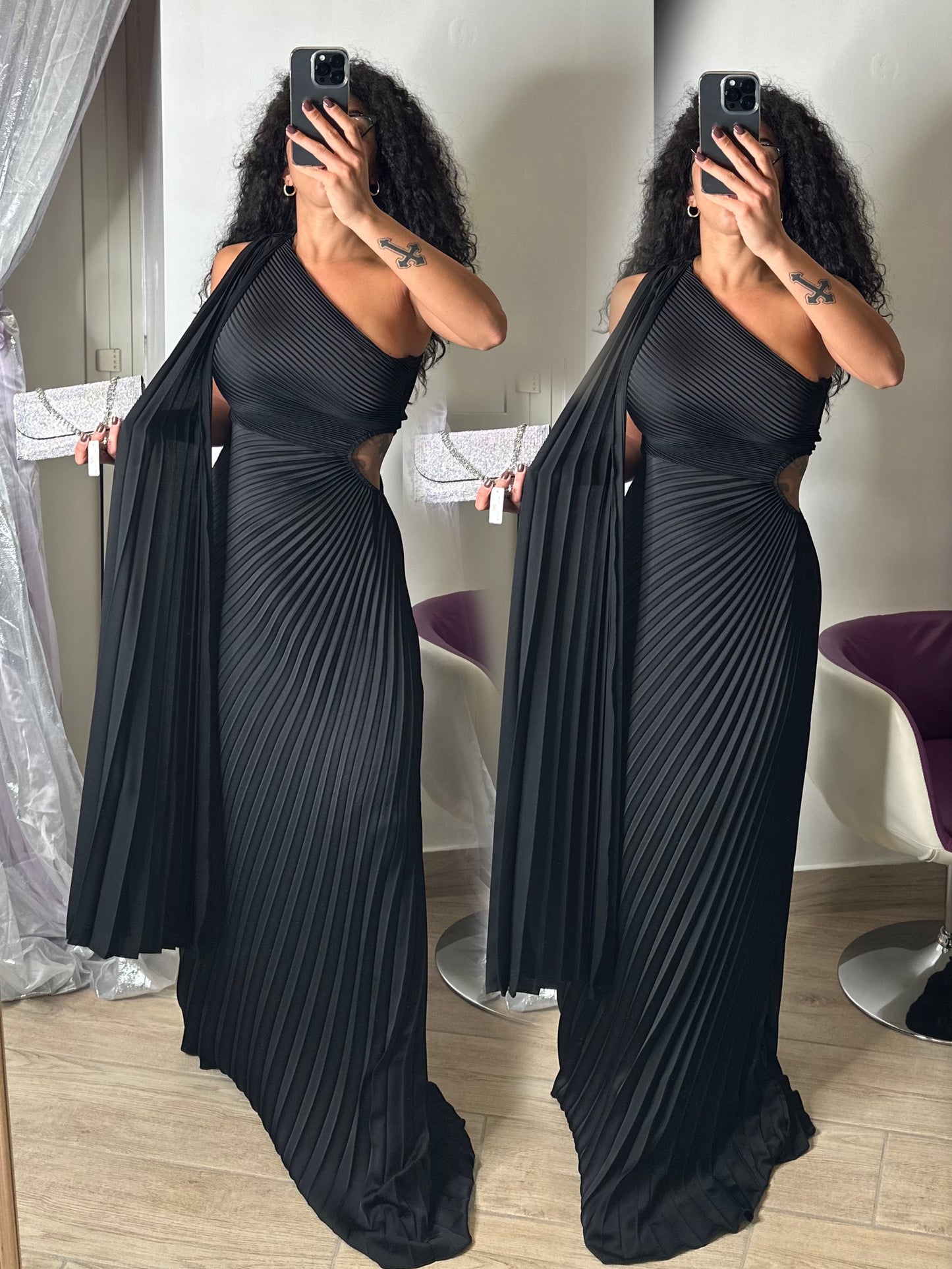 DRESS BLACK PLISSΓ